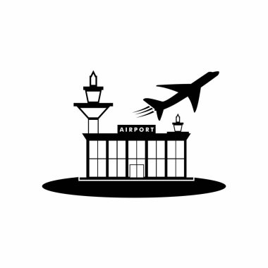 Havaalanı seyahat simgesi. Tatiller ve tatil sembolü vektör illüstrasyonu, seyahat simgesi ögeleri