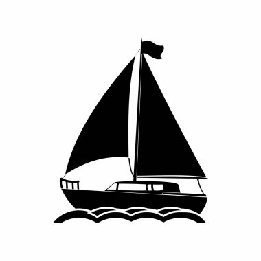 Gemi vektör simgesi. Tatiller ve tatil sembolü vektör illüstrasyonu, seyahat simgesi ögeleri