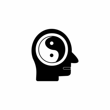 Psikoloji Ruh Sağlığı Simgeleri, Zihin Düz ikon Vektörü İnsan Kafası