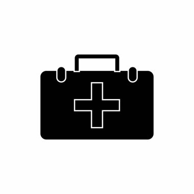 İlk Yardım ve Sağlık yassı vektör ikonu. Gear Medicine Web Simgesi, sağlık hizmeti tıbbi işaret ikonu vektörü