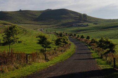 Kırsal yoluyla dolambaçlı yol