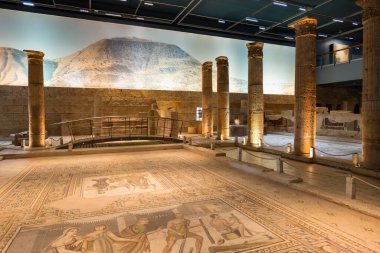 Gaziantep, Turkey - April 2022: Zeugma Mosaic Museum in Gaziantep, Turkey. Museum of Zeugma Ancient City is the biggest mosaic museum in the world. clipart