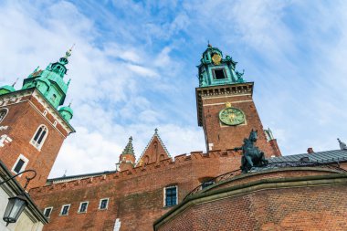 Wawel Royal Castle and Cathedral site view in Krakow, Poland, a popular historic architecture for tourists.
