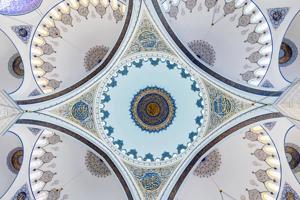 Camlica Mosque ceiling decoration, located in Istanbul, Turkey, the largest mosque in Turkiye which was completed and opened on 7 March 2019.