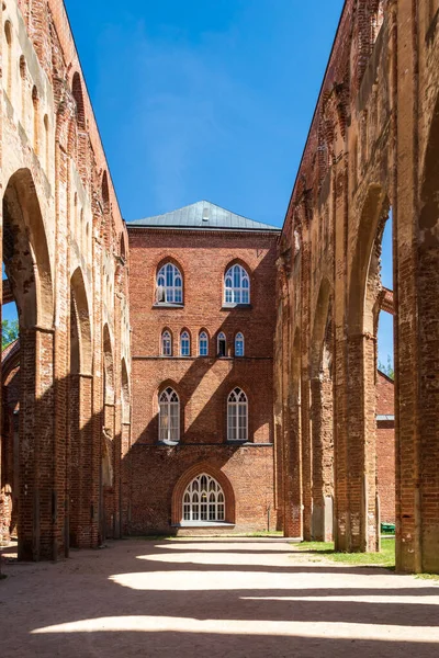 stock image Tartu Cathedral ruin, completed in 16th century, in Tartu Estonia. It is a historic landmark for tourists today.