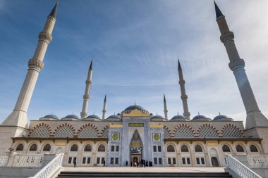  Camlica Mosque architecture, located in Istanbul, Turkey, the largest mosque in Turkiye which was completed and opened on 7 March 2019.