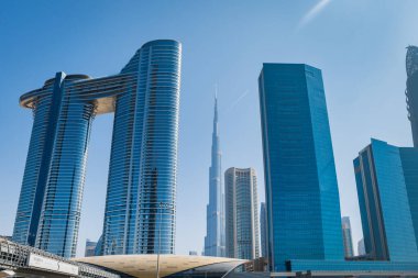 Dubai, BAE - Ekim 2022: Birleşik Arap Emirlikleri 'nin Dubai AVM' deki ünlü simgesi Burj Halife.