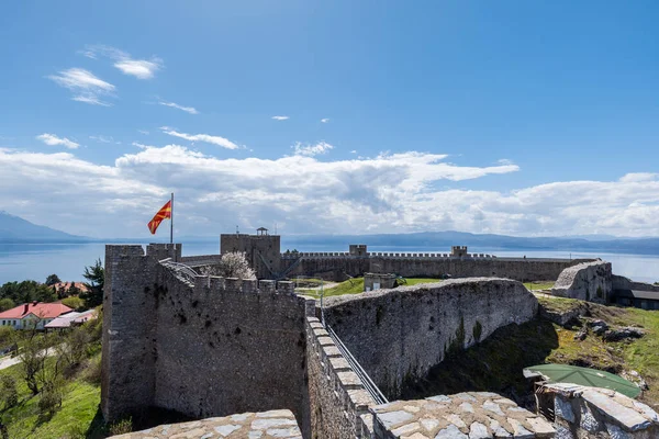 stock image Fortress ruin in Ohrid, Macedonia in summer. A major landmark around Lake Ohrid