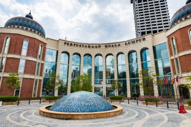 Kuala Lumpur, Malezya - 12.15.2022: Kuala Lumpur Kütüphanesi, Kuala Lumpur, Malezya 'nın ana kütüphanesi..