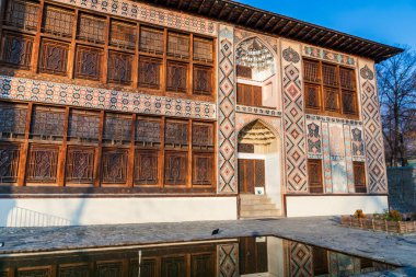 Shaki Hanlar Sarayı. Shaki Khans 'ın yazlık eviydi. 18. yüzyılda inşa edilmiş. Shaki, Azerbaycan. 