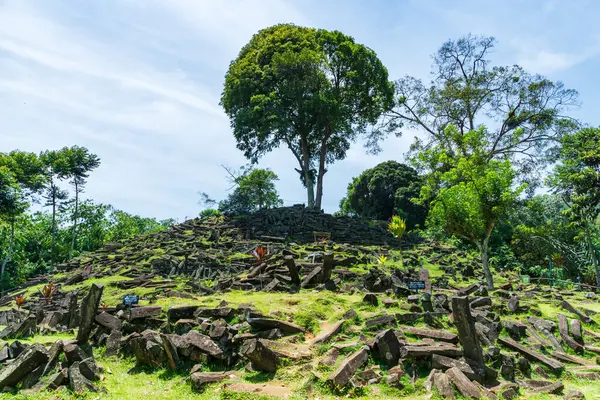 Gunung Padang Megalithic Site Cianjur Java Occidental Indonesia Gunung Padang Imagen de archivo