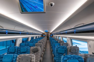Jakarta, Endonezya - 03.12.2024: Whoosh, Güneydoğu Asya 'nın ilk yüksek hızlı demiryolu ve Güney Yarımküre, 2023 yılında oping