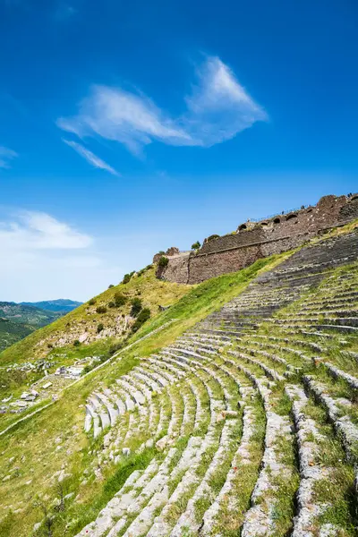 Stock image Theatre in Pergamon ancient city archaeological site in Bergama, Turkey