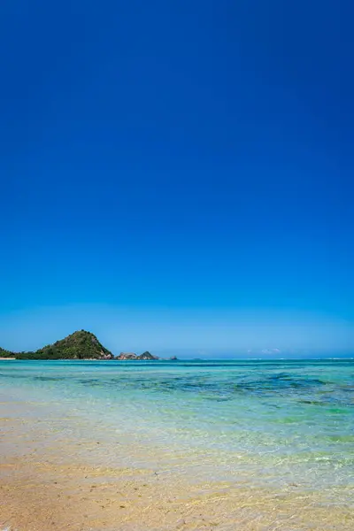 stock image Lombok, Indonesia, Beach ocean landscape at Kuta Mandalika beach area. Lombok is an island in West Nusa Tenggara province, Indonesia. 