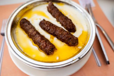 Ali Nazik kebab, one of the most famous Kebab varieties of Gaziantep city. clipart