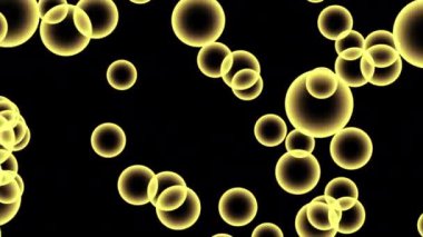 4K 60fps yüksek çözünürlüklü koyu bir arkaplan üzerinde neon renkli kabarcıkların yumuşak canlandırma etkisi.