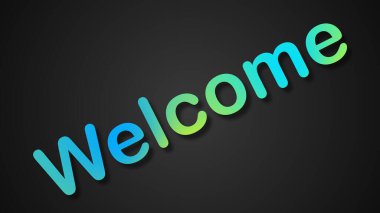 Koyu arkaplan üzerindeki çok renkli soyut illüstrasyon metnine hoş geldiniz.