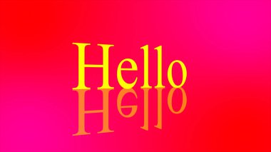 Merhaba metninin çok renkli arkaplan üzerindeki soyut çizimi. Sosyal medya geçmişi için harika bir illüstrasyon merhaba mesajı. Kullanımı kolay.