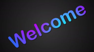 4k 60fps koyu bir arkaplan üzerinde çok renkli düz metin renklerinde metin canlandırmasını karşıla. 