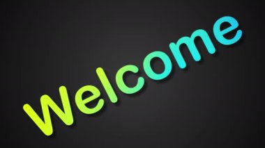 4k 60fps koyu bir arkaplan üzerinde çok renkli düz metin renklerinde metin canlandırmasını karşıla. 