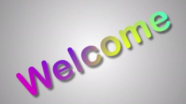 4k 60fps beyaz bir arkaplan üzerinde çok renkli yumuşak metin renklerinde metin animasyonunu karşılayın. Kullanımı kolay.