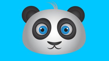 Siyah ve beyaz, şirin, soyut panda çizimi. Siyah beyaz şirin panda soyut. Kullanımı kolay.