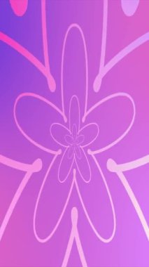 Sonsuz neon renkli, ışıldayan çiçek şeklindeki tünel, dikişsiz döngülü animasyon tünelinde. Dikey yüksek çözünürlüklü Parlak Gradyan Neon Işık Çiçek Tüneli.