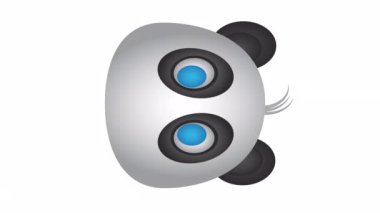 Şirin Panda basit, yüksek çözünürlüklü Alfa Kanalı animasyonu. Siyah beyaz şirin panda animasyonu.