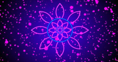 Pembe ve beyaz renkli çiçek tasarımı. Herhangi bir videoya koymak kolay. Ramazan Kareem, Kurban Bayramı ve Kurban Bayramı için neon çiçek tasarımı.