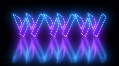 Yüksek çözünürlüklü koyu bir arkaplan üzerinde parıldayan neon renkli hareket çizgisi olan neon renkli WWW kelime tasviri. Teknoloji video materyali illüstrasyonu. Kullanımı kolay.