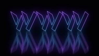 Yüksek çözünürlüklü koyu bir arkaplan üzerinde parıldayan neon renkli hareket çizgisi olan neon renkli WWW kelime tasviri. Teknoloji video materyali illüstrasyonu. Kullanımı kolay.