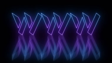 Yüksek çözünürlüklü koyu bir arkaplan üzerinde parıldayan neon renkli hareket çizgisi olan neon renkli WWW kelime tasviri. Teknoloji video materyali illüstrasyonu. Kullanımı kolay.