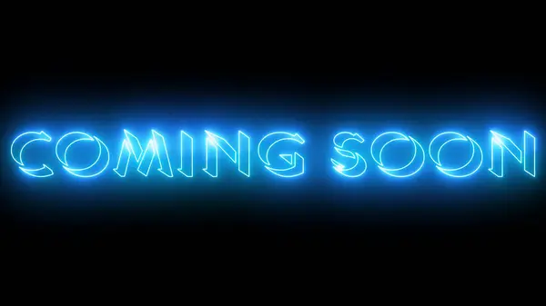 Film fragmanı geliyor. Kısa bir mesaj geldi. Yüksek çözünürlüklü koyu renk arkaplan üzerinde parıldayan neon renkli bir taslak içeren Neon renkli Coming Soon kelime çizelgesi.