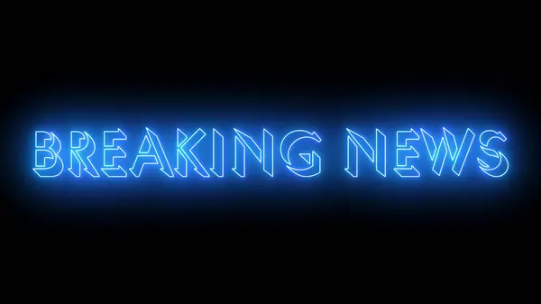 Flaş haber, havalı illüstrasyon. Herhangi bir videoya koymak kolay. Koyu arkaplan üzerinde parıldayan hareketli bir ana hatlı neon renkli metin. Bir başlık, TV haberleri ve haber kanalları için son dakika haberi.