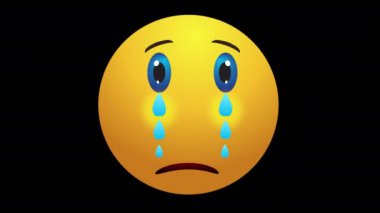 Alfa kanalında ağlayan 4K animasyon emojisi. 4K çözünürlük 4K alfa kanalında ağlayan emojilerin animasyonunu döngüye soktu. Kullanımı kolay.