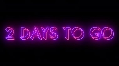 4K 'da 2 Gün Sonra Parlak Metin Canlandırması. Neon renkli 