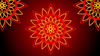 4K 'de kırmızı renkli çiçek tasarımı. Herhangi bir videoya koymak kolay. Ramazan Kareem, Kurban Bayramı ve Kurban Bayramı için neon çiçek tasarımı 4K 'da El-Adha grafik animasyonu.