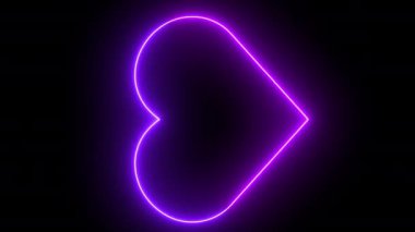 Dikey yüksek çözünürlüklü Love Heart neon ışıkları animasyonu. Sevgililer Günü, Anneler Günü, düğün ve Babalar Günü için kalp animasyonu. Karanlık bir arka planda parlayan kalp hareketi