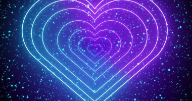 Romantik ve tatlı bir arka planda illüstrasyon kalpleri. Renkli parçacıkların olduğu mavi ve pembe renkler. Sevgililer Günü için kalp geçmişi, anneler günü, düğünler ve 4K 'da Babalar Günü. Kullanımı kolay.