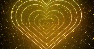 Romantik bir geçmişi olan 4K kalpleri. Renkli parçacıklarla kalp animasyonu. Sevgililer Günü için kalp geçmişi, anneler günü, düğünler, 4K 'da babalar günü. Hareket arkaplanı olarak kullanılması kolay. 