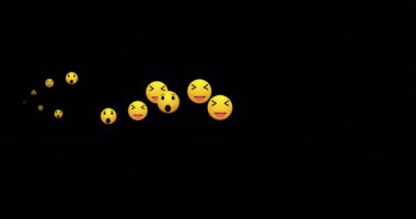 Alfa kanalında 4K canlı performans ve mutlu emoji simgeleri. Sosyal medya canlı tepkiler veriyor. Canlı yayında sohbet için canlı yayın simgesi. Herhangi bir videoda kullanması kolay.