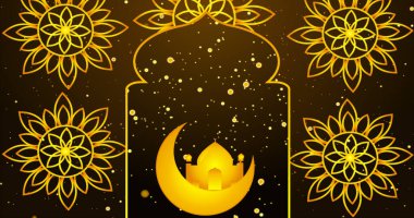 İslami tasarım. İslam, Ramazan Kareem, Kurban Bayramı ve Kurban Bayramı için altın rengi arka plan tasarladı. İslami tasarım feneri zengin altın renginde tasarlanmış..