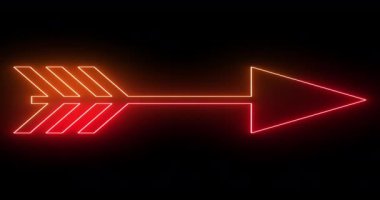 4K animasyon neon renkli ok arka planı. Parlayan parlak neon oklar siyah arka planda canlandırılır. Büyüleyici 4K Canlandırılmış neon büyüyen siyah arkaplan üzerindeki ok.