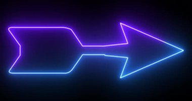 4K animasyon neon renkli ok arka planı. Mavi ve Mor renkli parlak neon oklar siyah arkaplanda canlandırılır. Büyüleyici 4K Canlandırılmış neon büyüyen siyah arkaplan üzerindeki ok. 