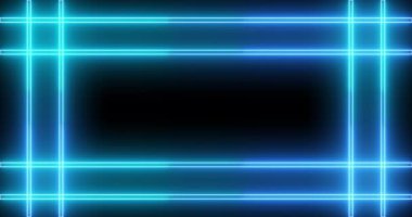 4K 'da parlak ışıklı neon hattı. 4K 'deki siyah arkaplanda yanıp sönen parlak neon çizgiler. Herhangi bir videoda kullanması kolay.
