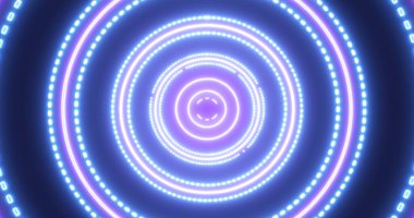Görüntü: Serin renkli animasyon tüneli yüksek çözünürlükte ilerliyor. Parlak neon renkli ışık tüneli. Yüksek çözünürlükte teknoloji video materyali. Herhangi bir videoda kullanması kolay.
