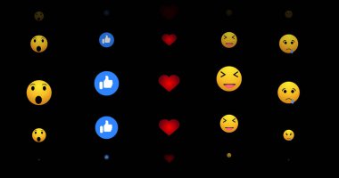 İkonların ve emojilerin canlı tepkileri. Facebook, Instagram, TikTok ve Twitter için sosyal medya canlı yayınları. Canlı yayında sohbet için canlı yayın simgesi. Herhangi bir videoda kullanması kolay.