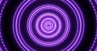 4K neon renkli renkli animasyon tüneli hareket hızında ilerliyor. 4K 'deki parlak neon renkli ışık tüneli. Teknoloji video animasyonu. Herhangi bir videoda kullanması kolay. 