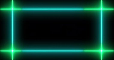 4K Neon Hattı. Siyah arka planda parlak bir ışık var. Parlak yanıp sönen neon çizgiler. Siyah arkaplanda elektrik flaşlarının etkisi. Kullanımı kolay. Teknoloji video materyali animasyonu.
