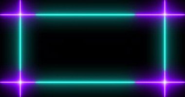 4K Neon Hattı. Siyah arka planda parlak bir ışık var. Parlak yanıp sönen neon çizgiler. Siyah arkaplanda elektrik flaşlarının etkisi. Kullanımı kolay. Teknoloji video materyali animasyonu.